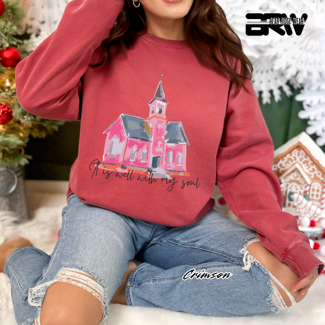 'It Is Well With My Soul' Black Faith Long-Sleeve Tee