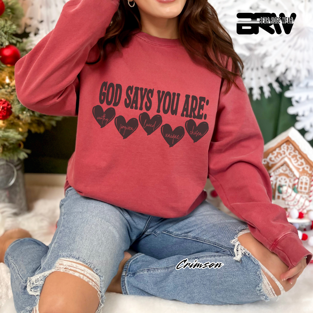 'God Says You Are' Faith Long-Sleeve Tee