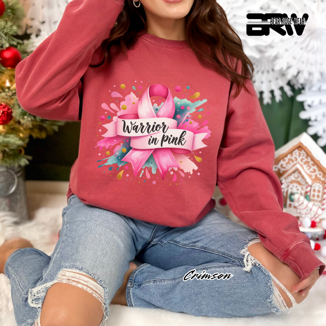 'Warrior In Pink' Awareness Crewneck Sweatshirt