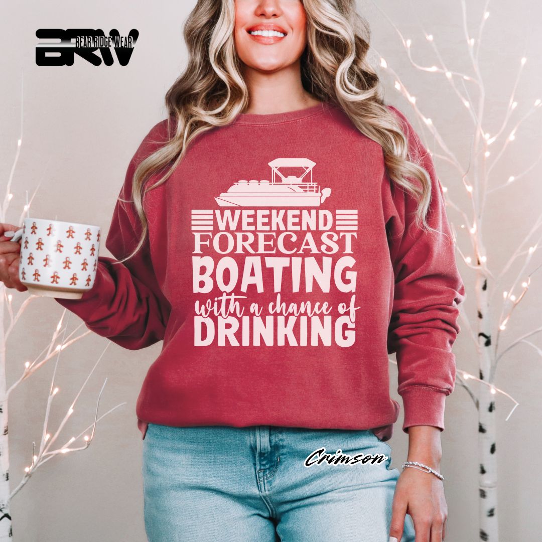 'Weekend Forecast-Boating' Summer Long Sleeve Tee
