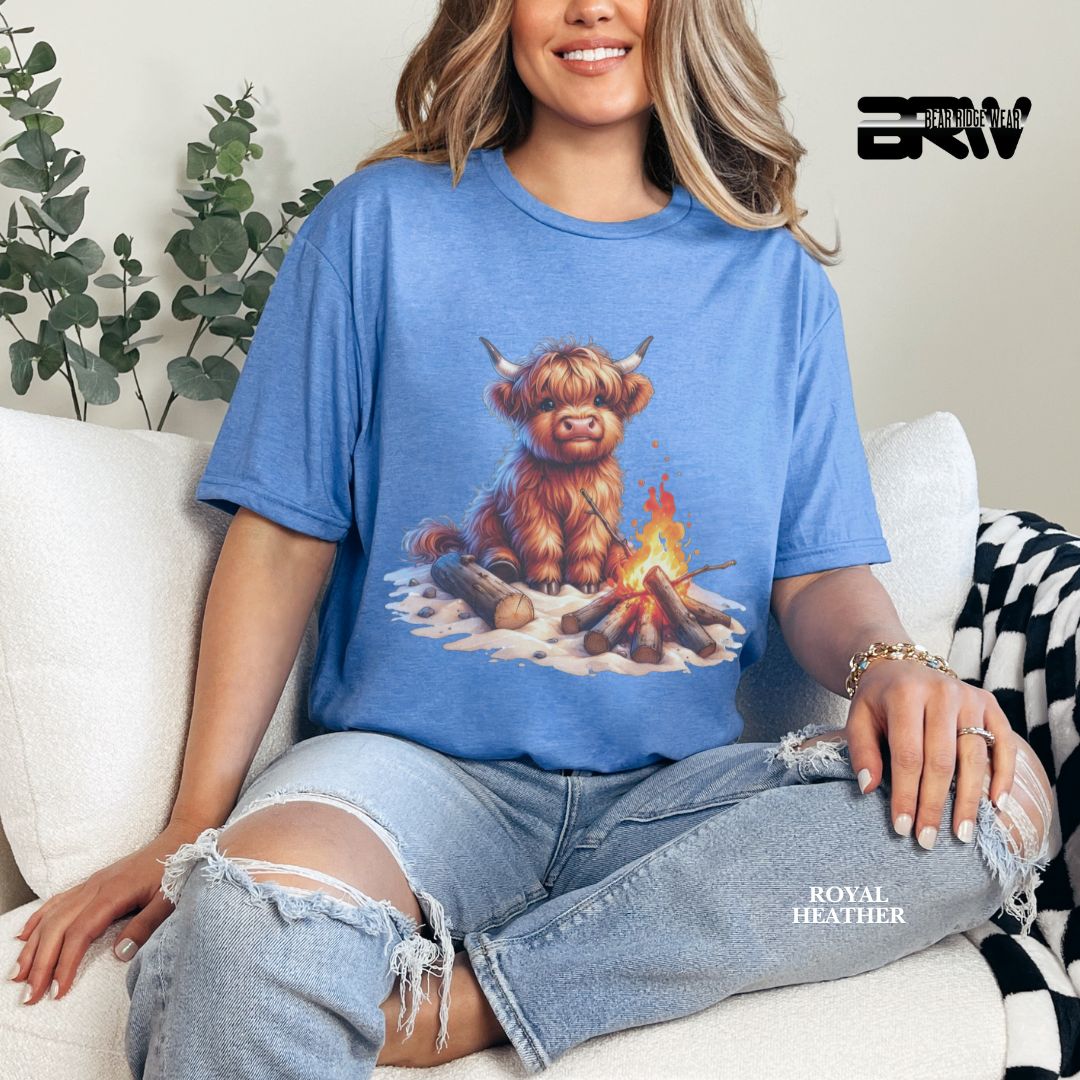 'Highland Cow-Bonfire' 2 Summer Tee