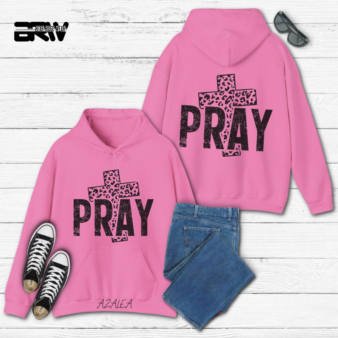 'Pray With Leopard Cross' Faith Hoodie
