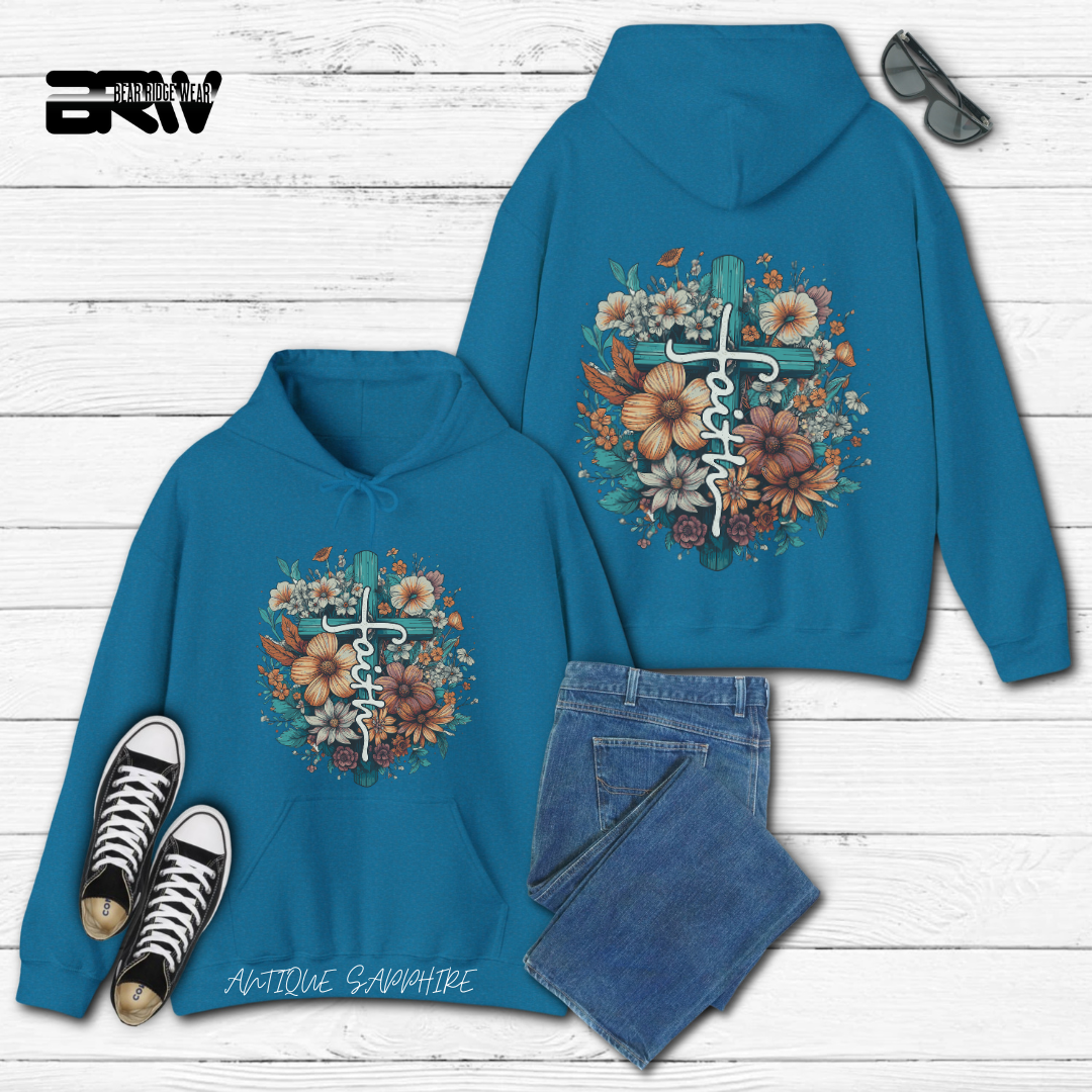 'Faith, Cross and Flower' Faith Hoodie