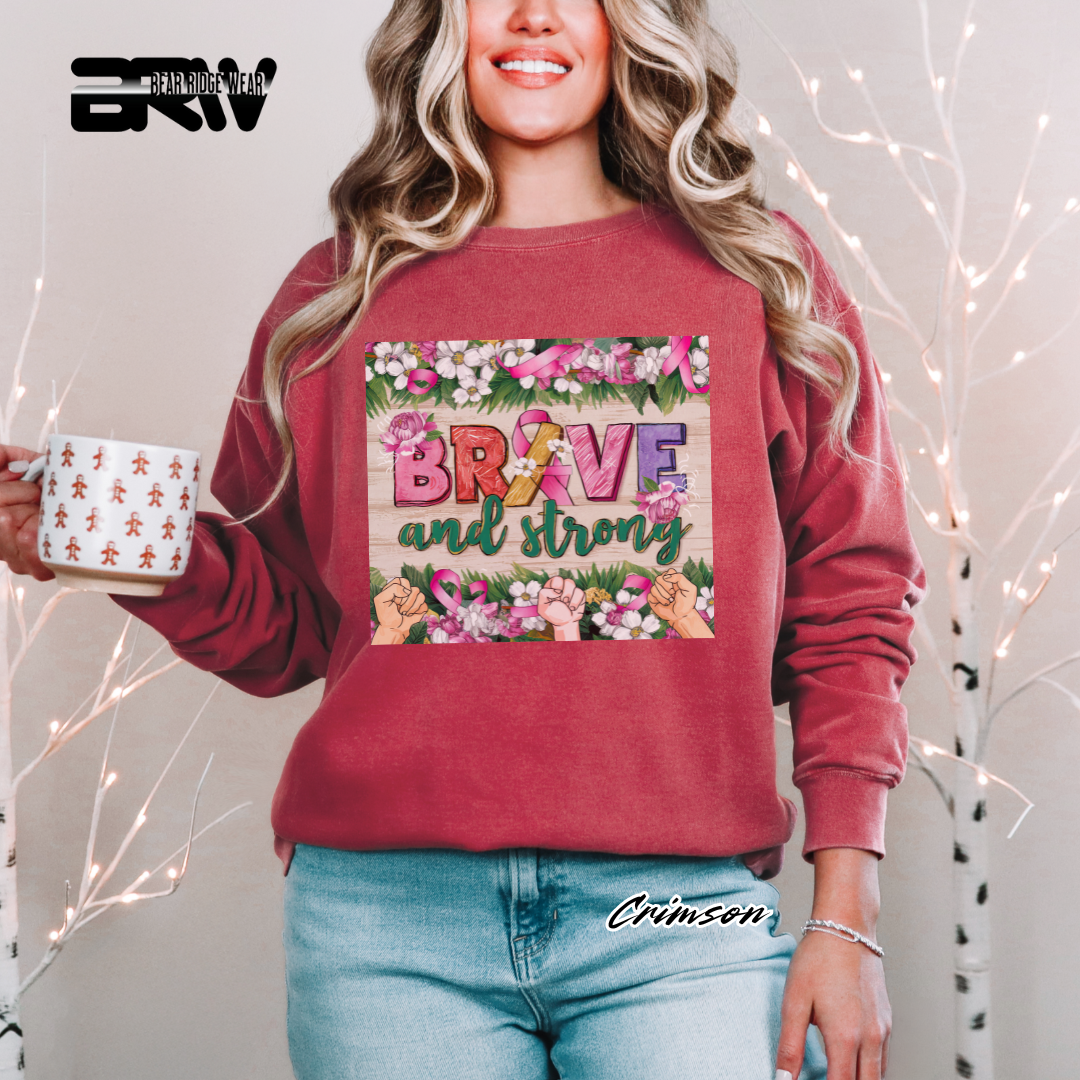 'Brave And Strong' Awareness Long Sleeve Tee