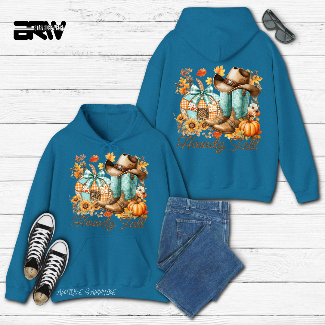 'Howdy Fall-Patchwork' Fall Hoodie