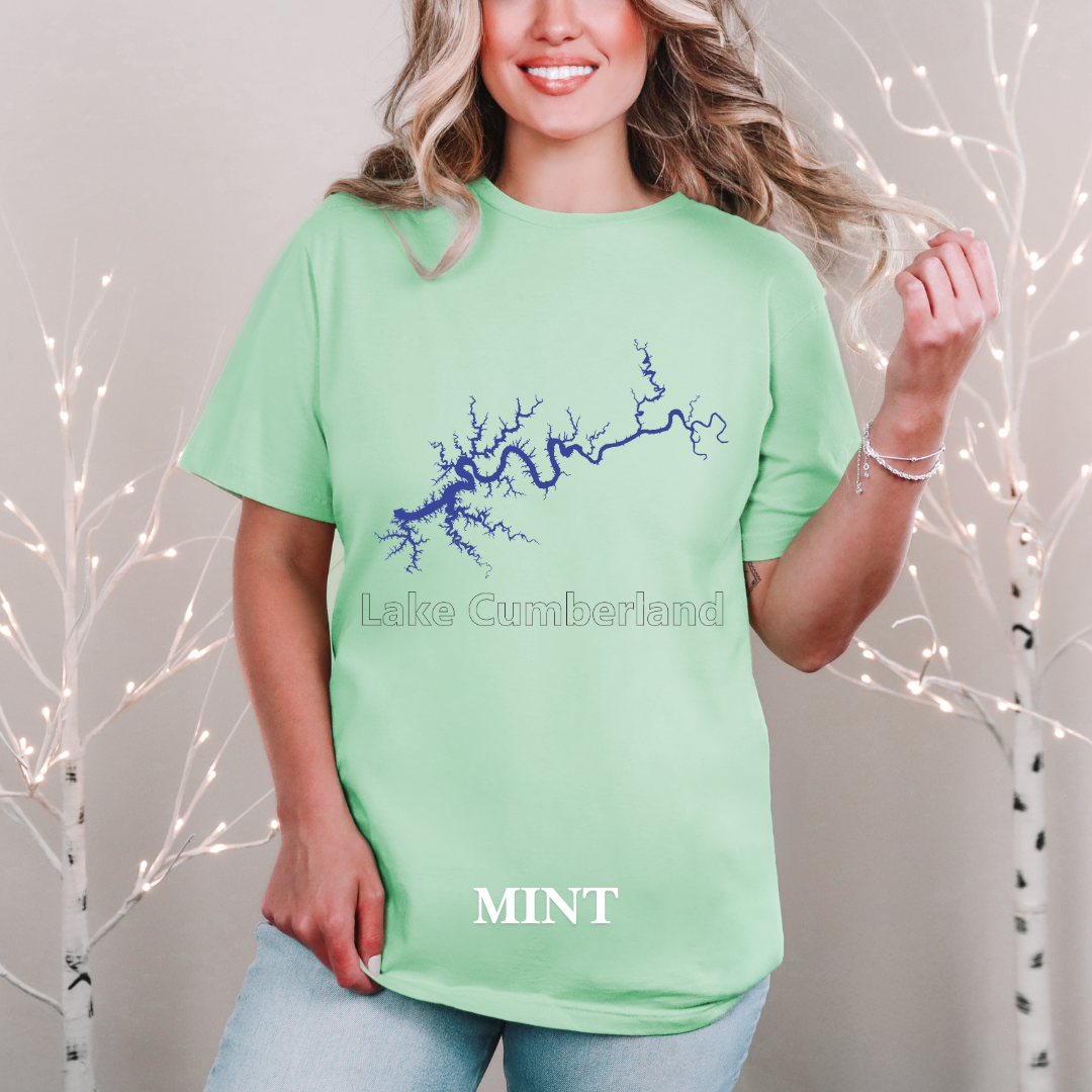 "Blue Lake Cumberland Map" Tee