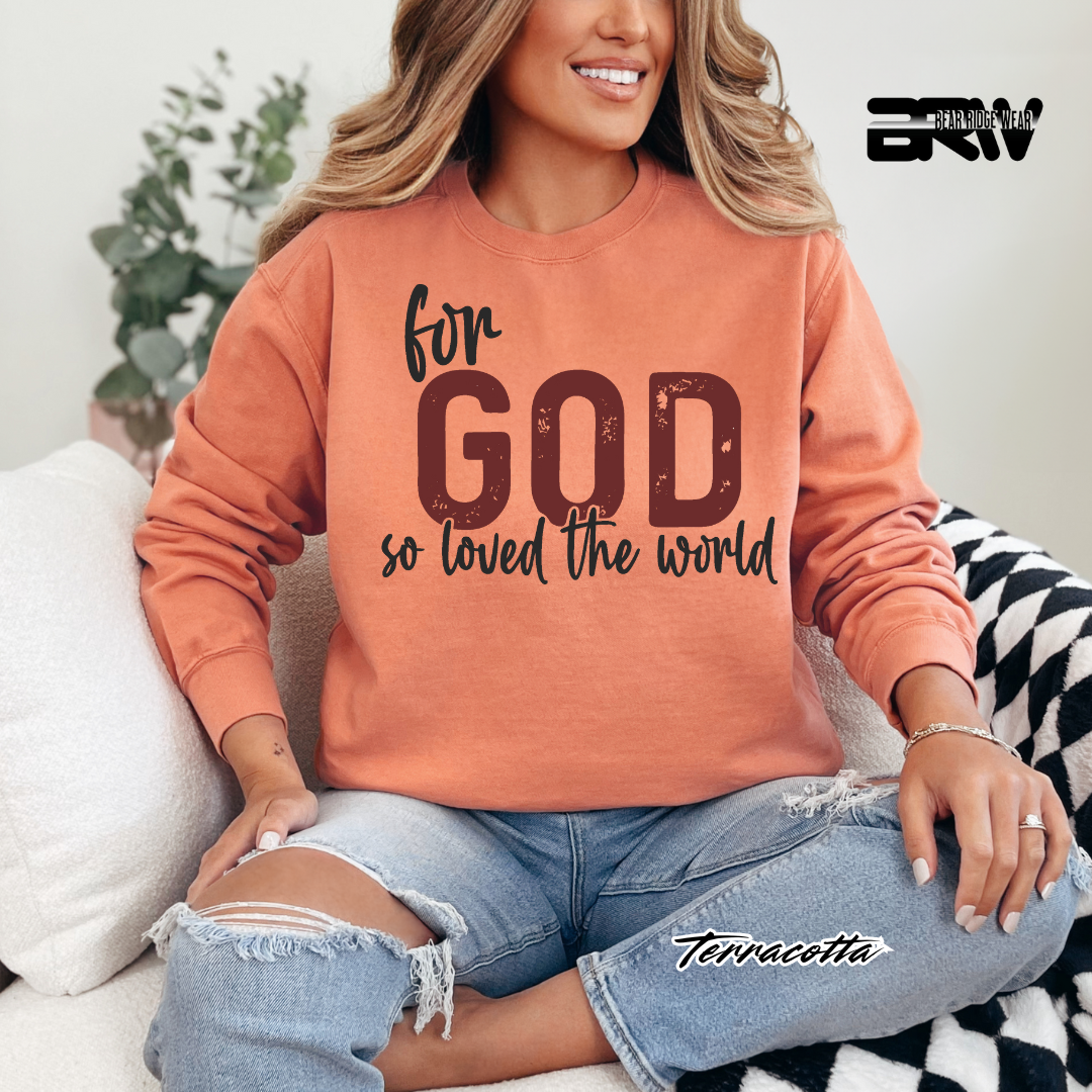 'For God So Loved The World' Faith Long-sleeve Tees