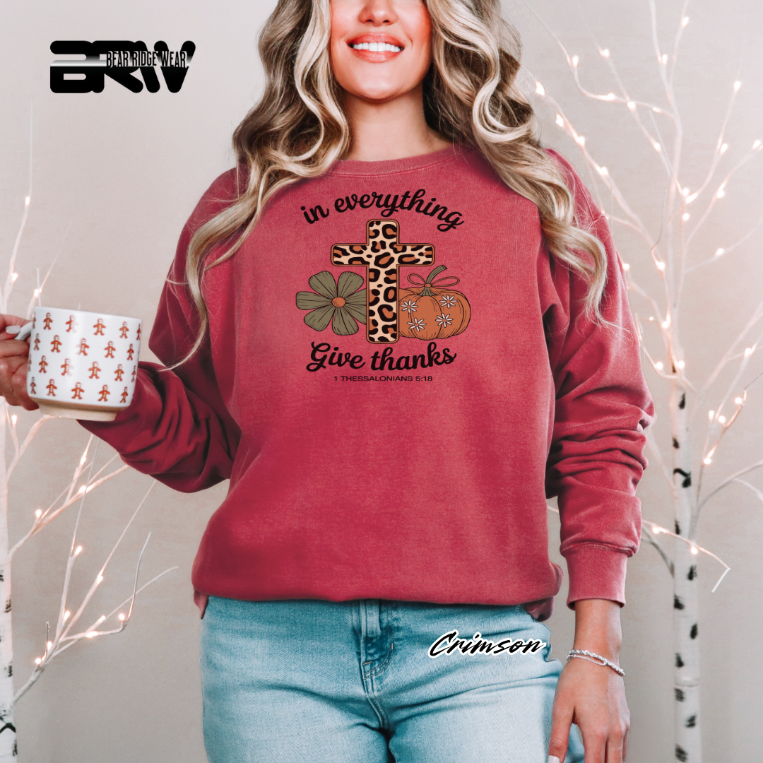 'In Everything Give Thanks' Fall Crewneck Sweatshirt