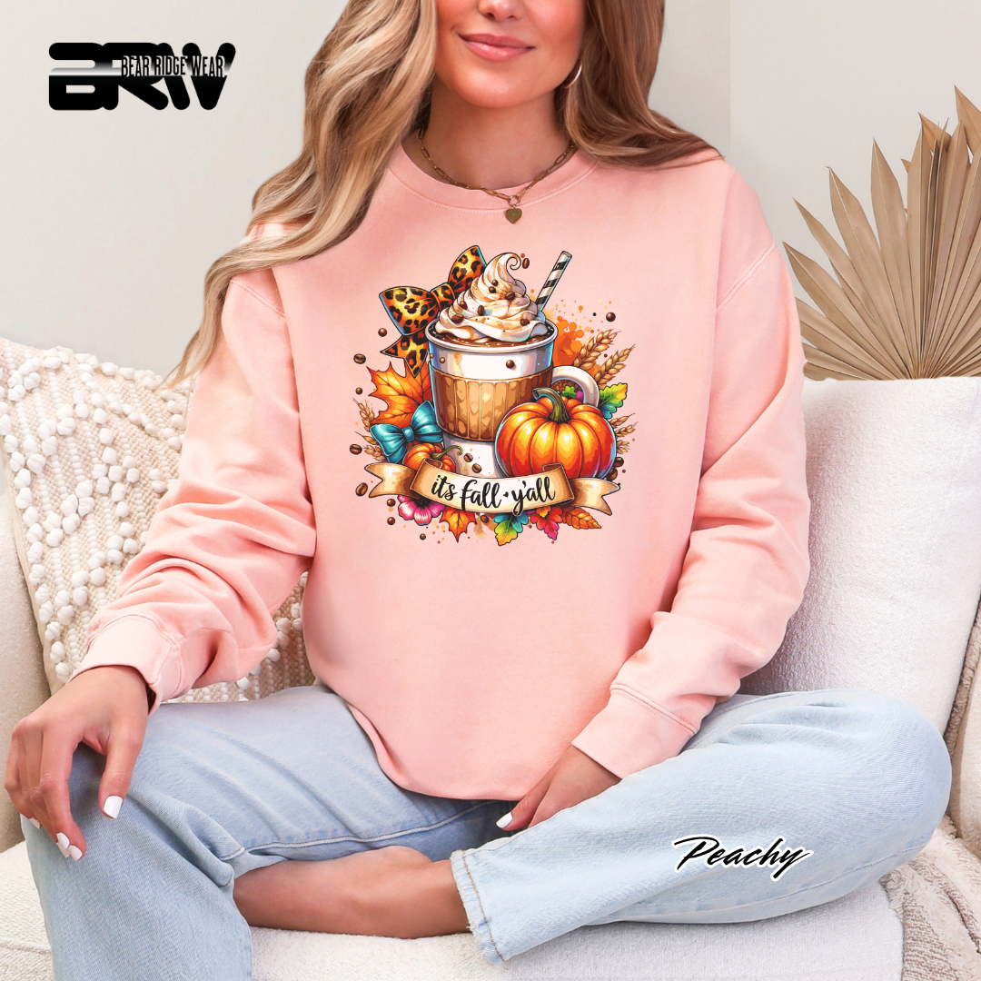 'Its Fall Yall Latte' Fall Crewneck Sweatshirt