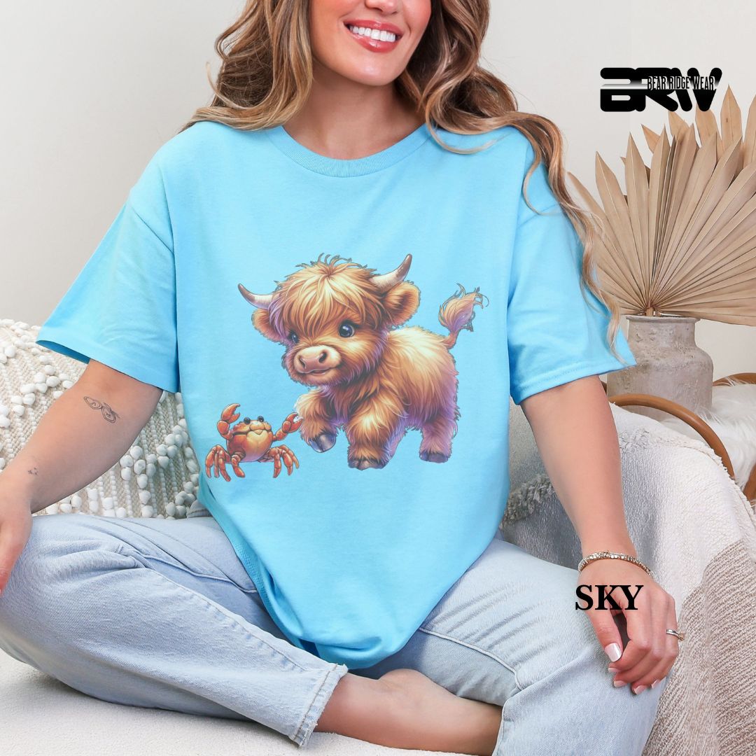 'Highland Cow-Crab' 3 Summer Tee