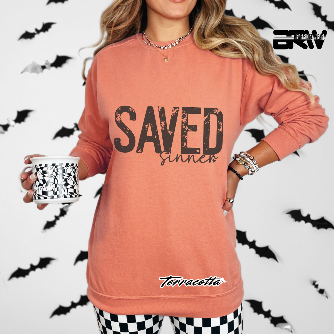 'Saved Sinner' Long Sleeve Faith Tee