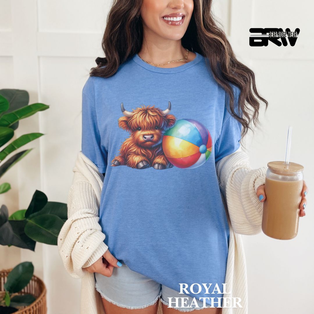 'Highland Cow-Beach-Ball' 2 Summer Tee