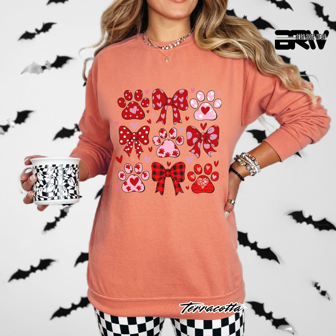'Dog Paws and Ribbons' Long Sleeve Tee