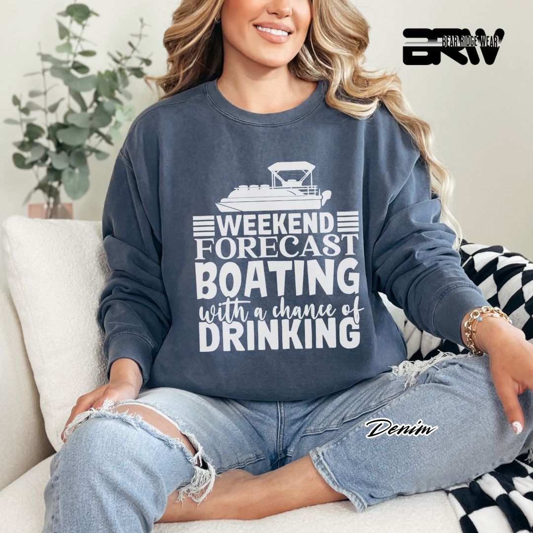 'Weekend Forecast-Boating' Summer Long Sleeve Tee