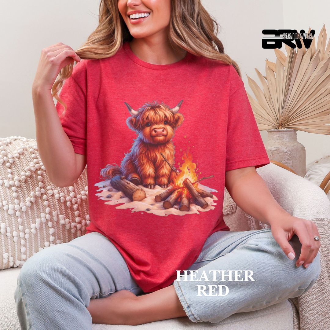 'Highland Cow-Bonfire' 2 Summer Tee