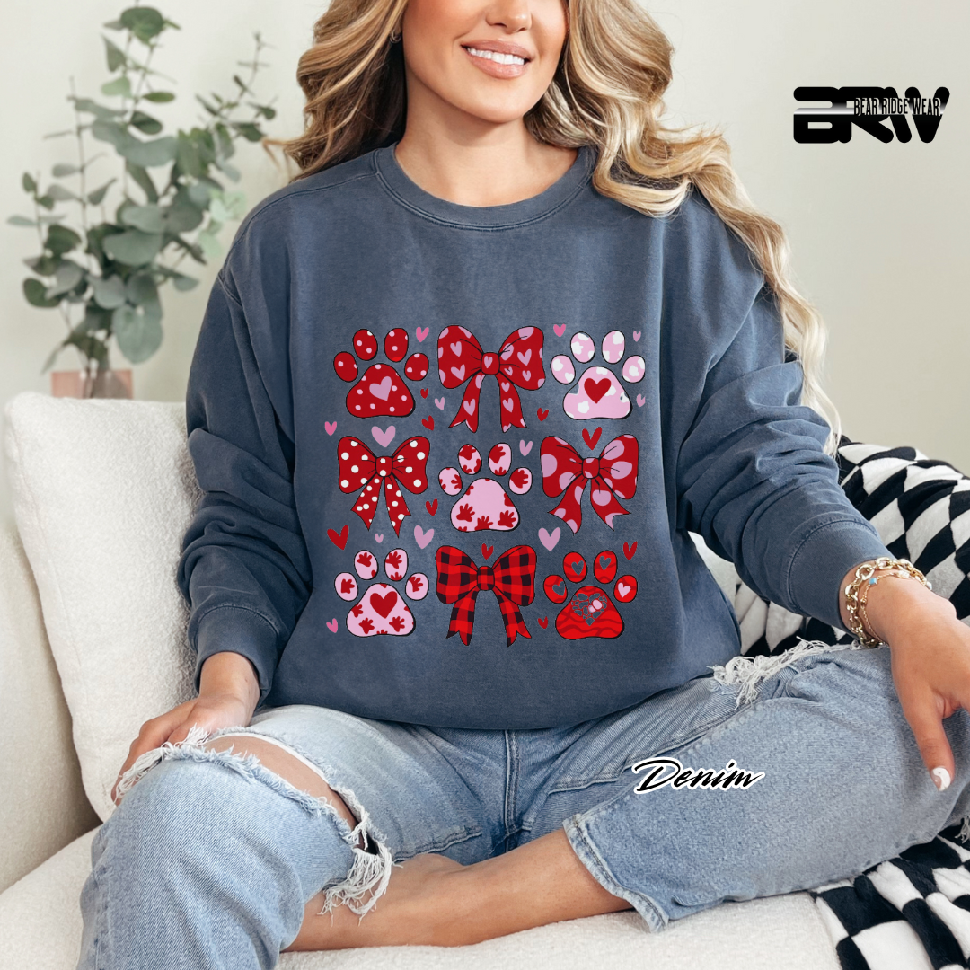 'Dog Paws and Ribbons' Long Sleeve Tee