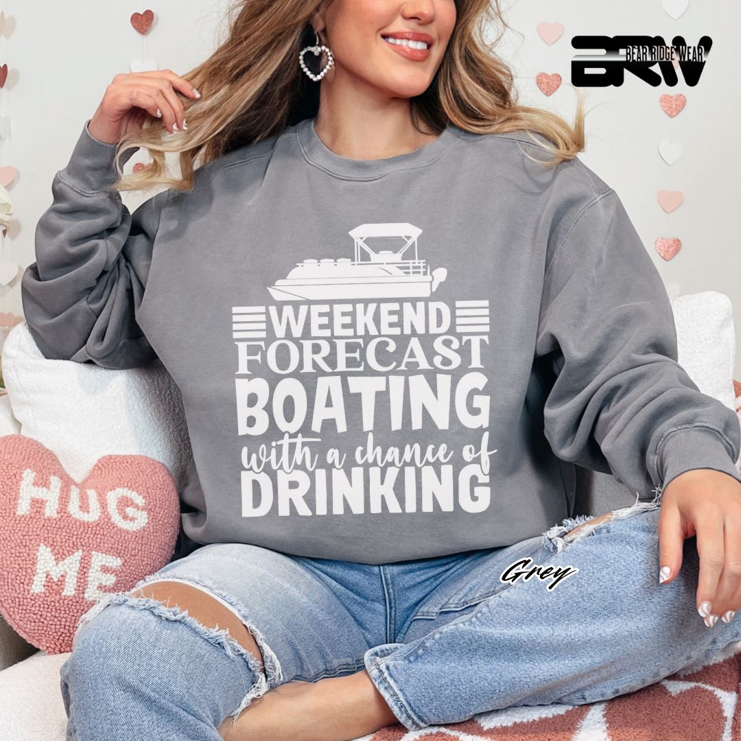 'Weekend Forecast-Boating' Summer Long Sleeve Tee