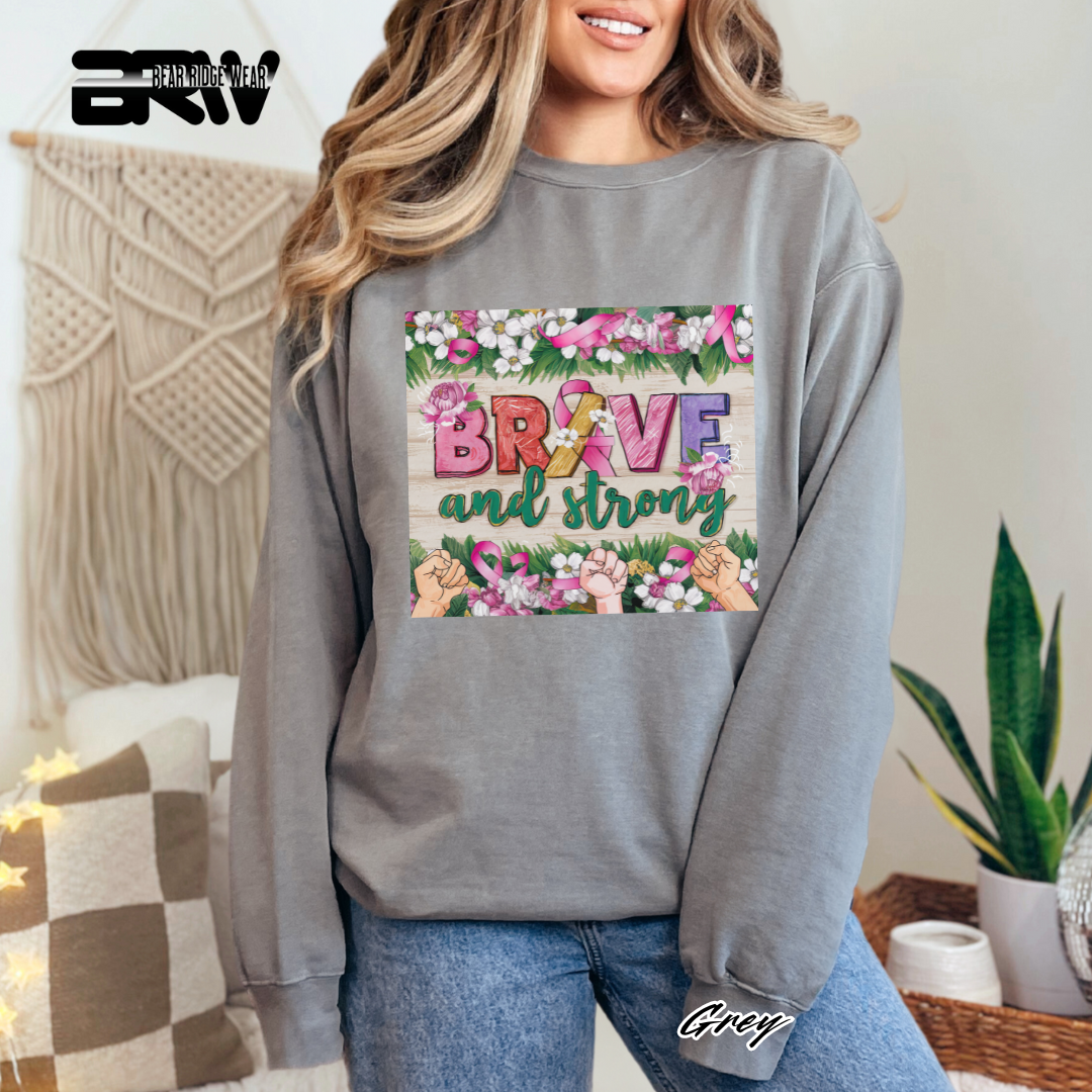 'Brave And Strong' Awareness Long Sleeve Tee