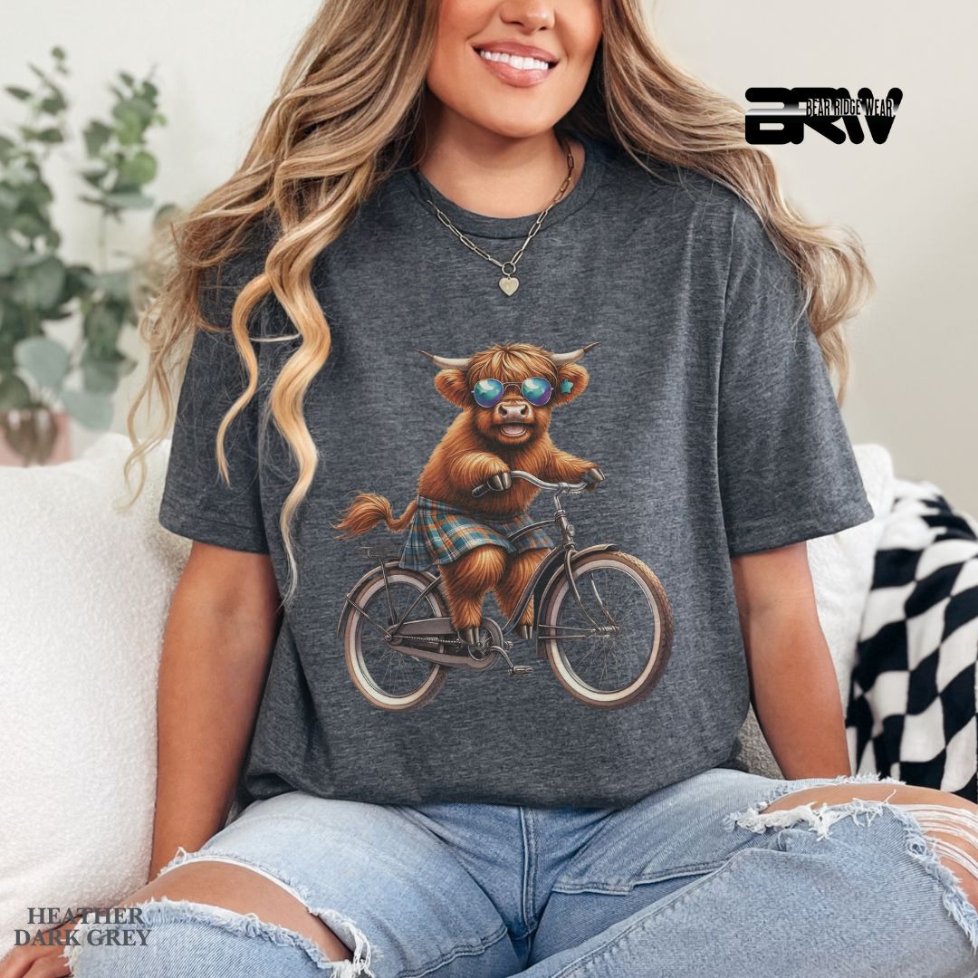 'Highland Cow-Bicycle' 2 Summer Tee