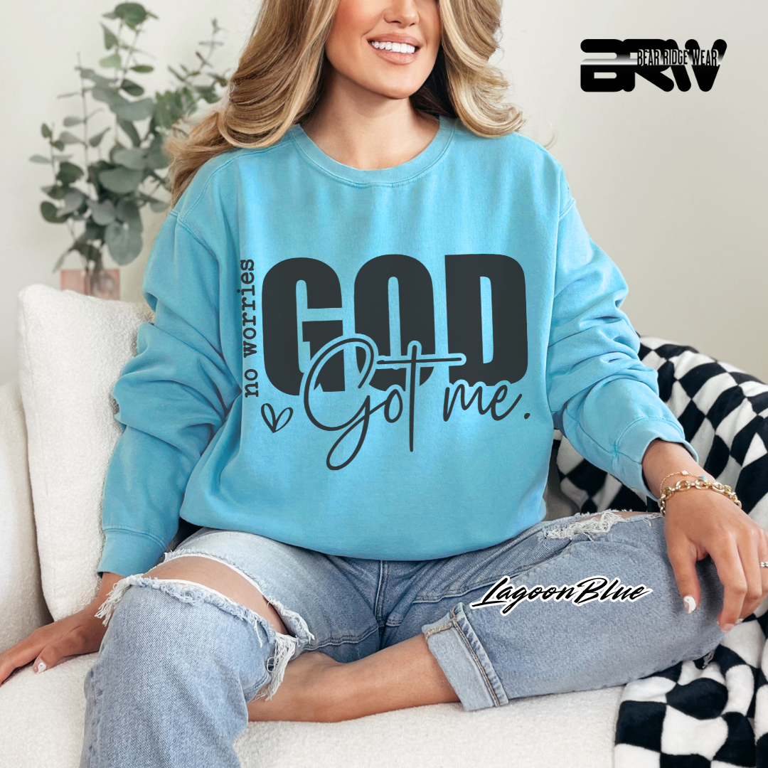 'No Worries God Got Me' Faith Crewneck Sweatshirt