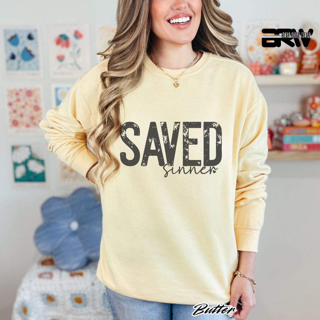 'Saved Sinner' Long Sleeve Faith Tee