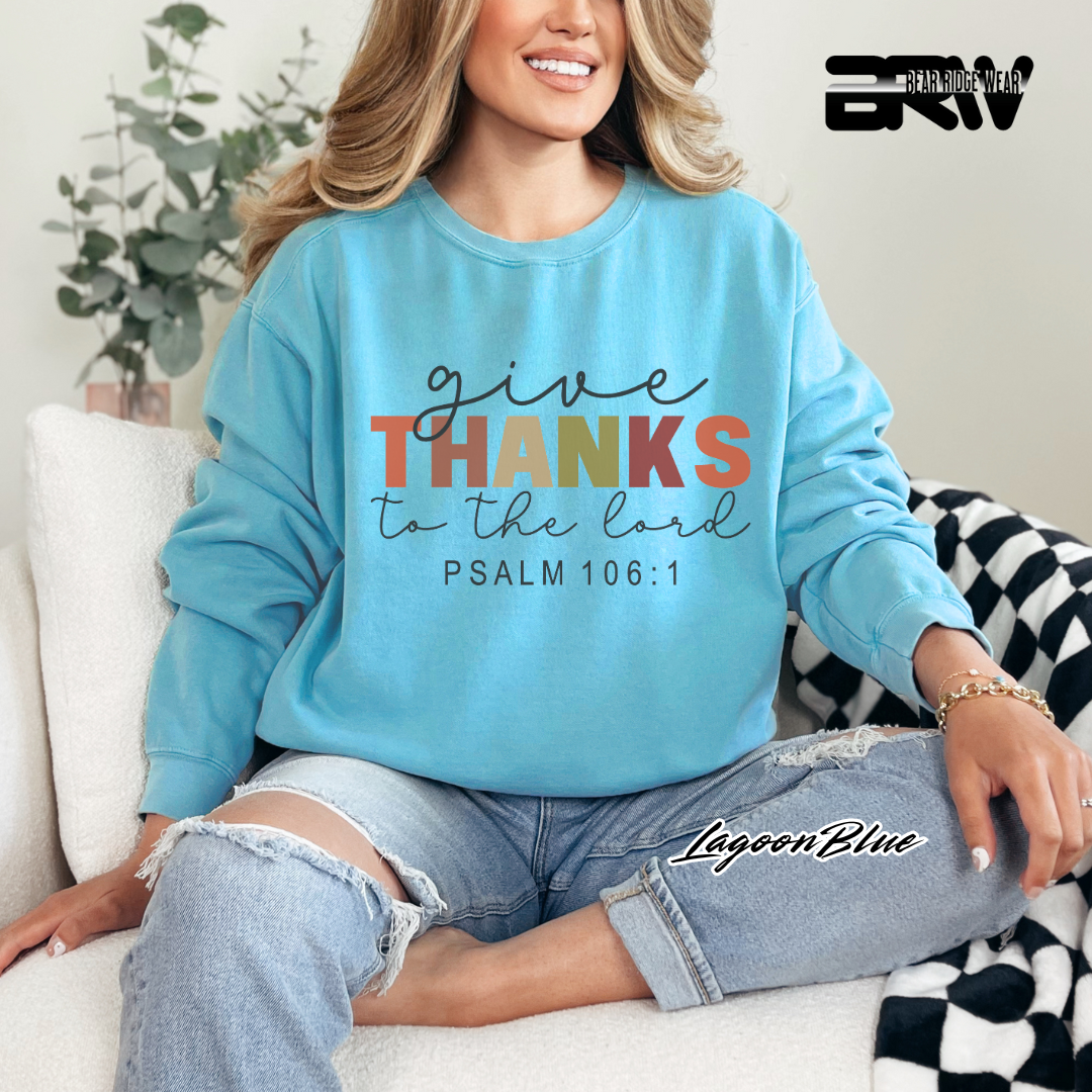 'Give Thanks To The Lord' Faith Crewneck Sweatshirt