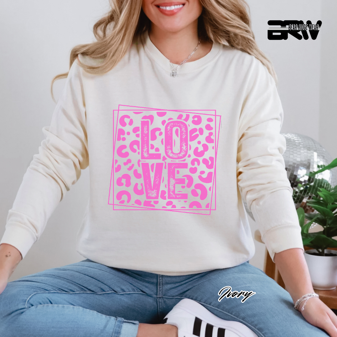 'Love' Leopard Long Sleeve Tee