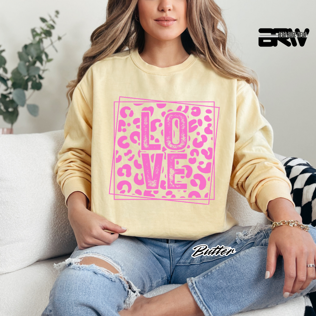 'Love' Leopard Long Sleeve Tee