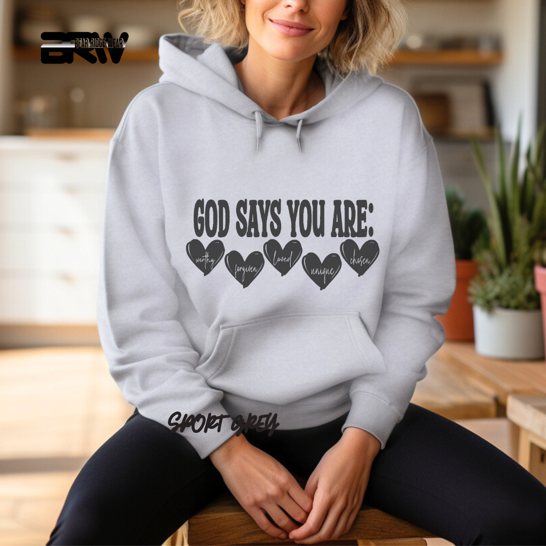 'God Says You Are' Faith Hoodie