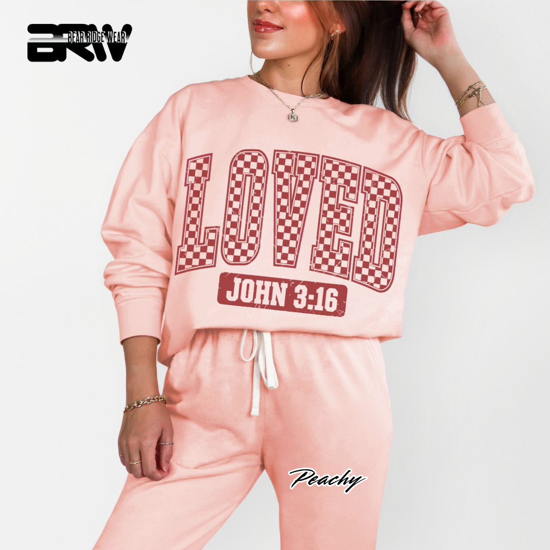 'Loved, John 3:16' Faith Crewneck Sweatshirt
