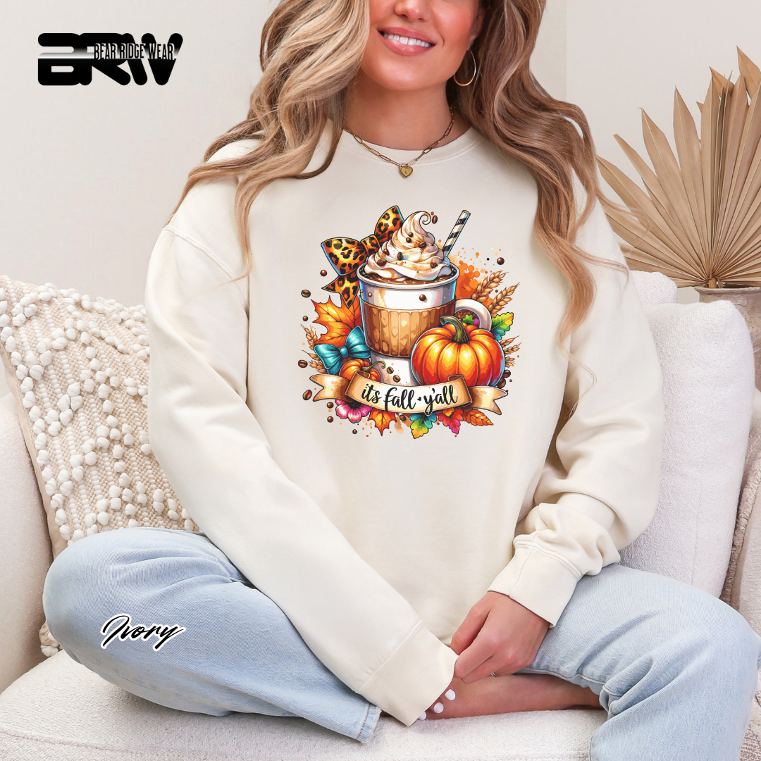 'Its Fall Yall Latte' Fall Crewneck Sweatshirt