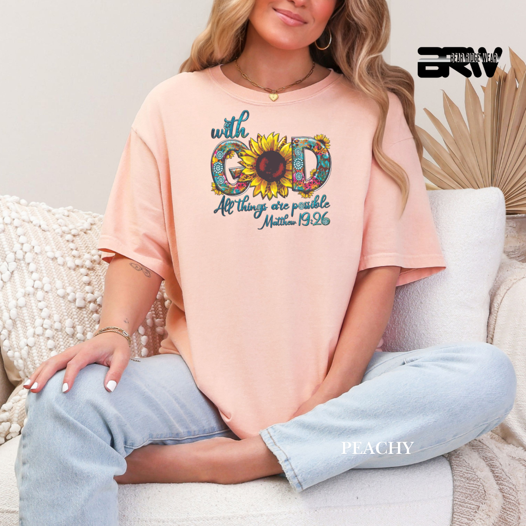 'With God All Things Are Possible' Faith Tee