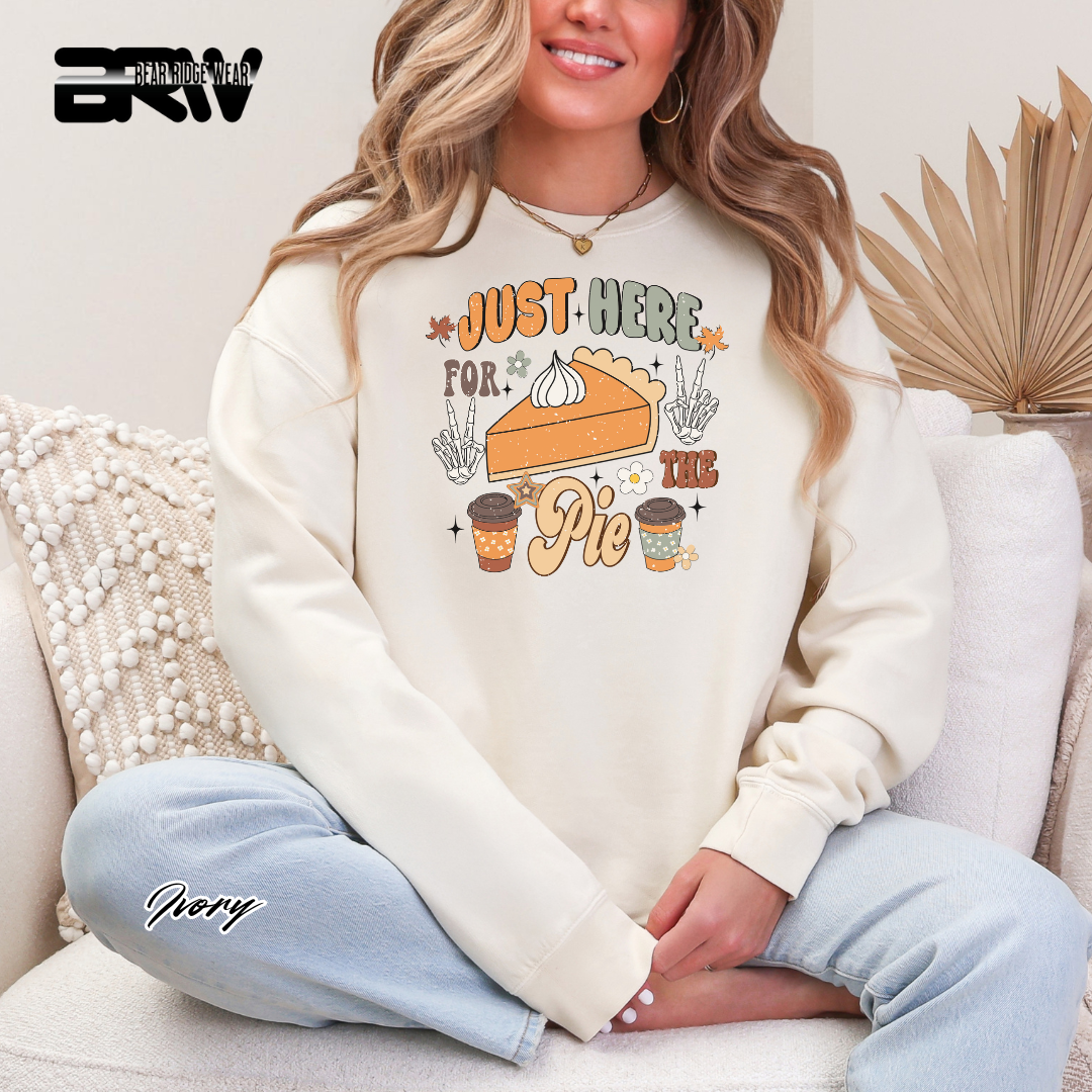 'Just Here For The Pie' Fall Crewneck Sweatshirt