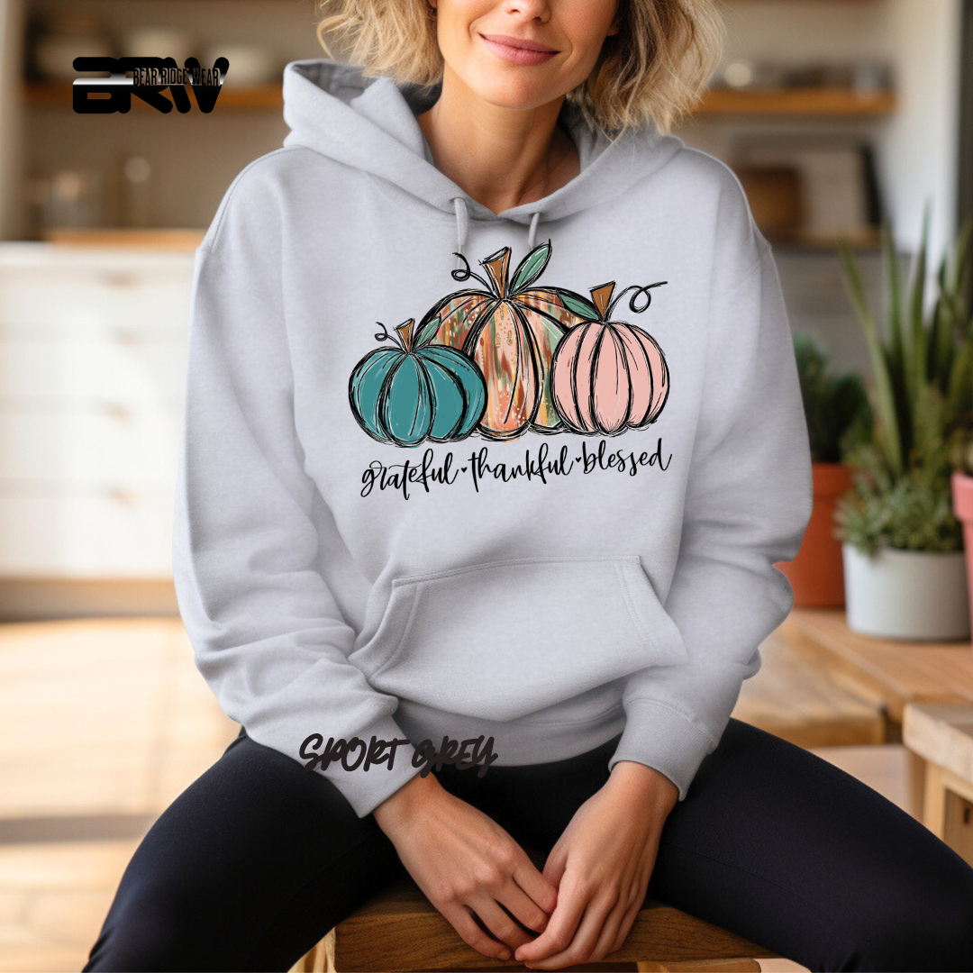 'Grateful Thankful Blessed' Fall Hoodie