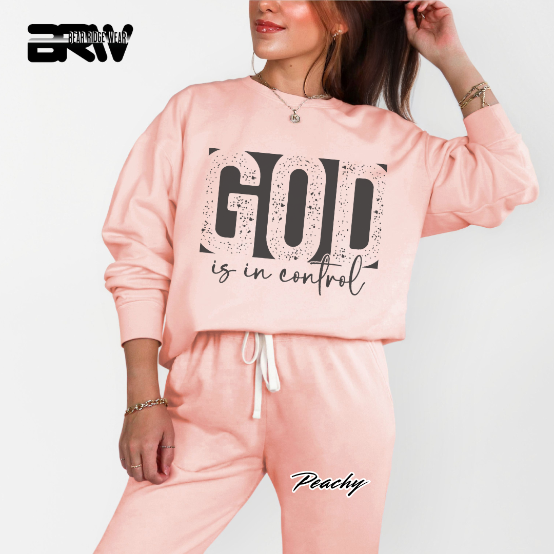 'God Is In Control' Black Faith Long-Sleeve Tee