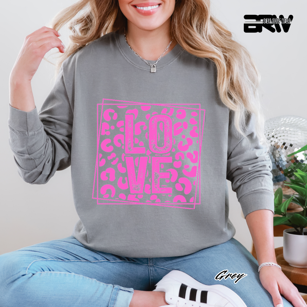 'Love' Leopard Long Sleeve Tee