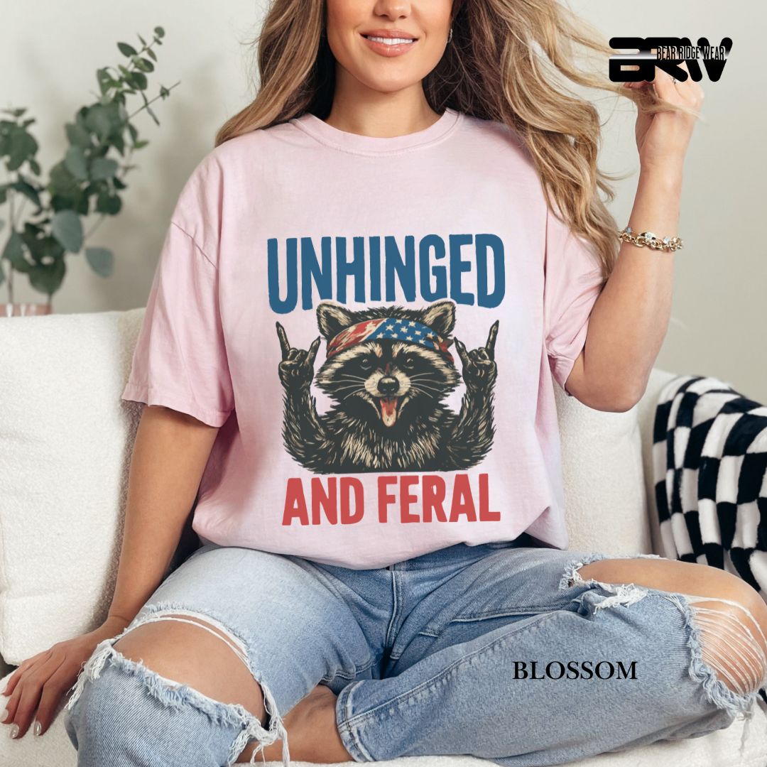 Unhinged and Feral-Raccoon- Patriotic Tee