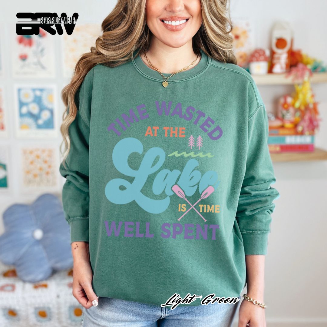 'Time Wasted At The Lake' Summer Crewneck Sweatshirt