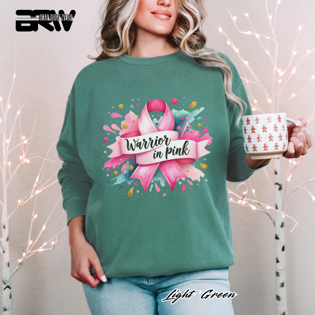 'Warrior In Pink' Awareness Crewneck Sweatshirt