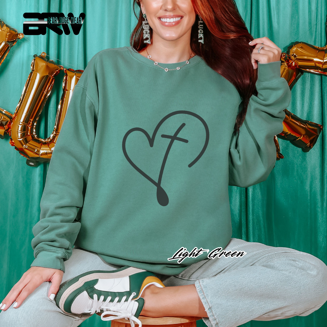 'Cross Inside the Heart' Crewneck Sweatshirt