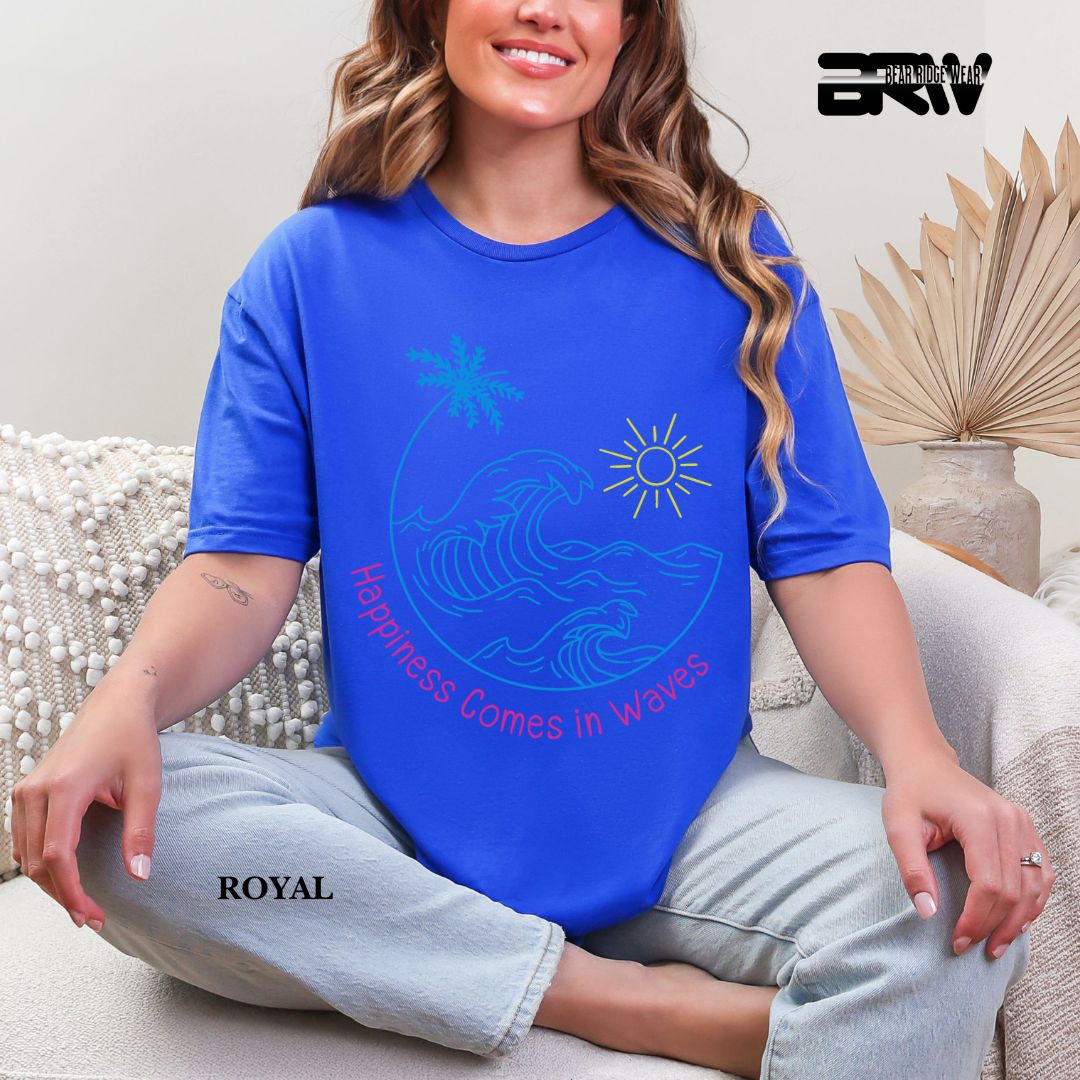 'Happiness Comes In Waves' 3 Summer Tee