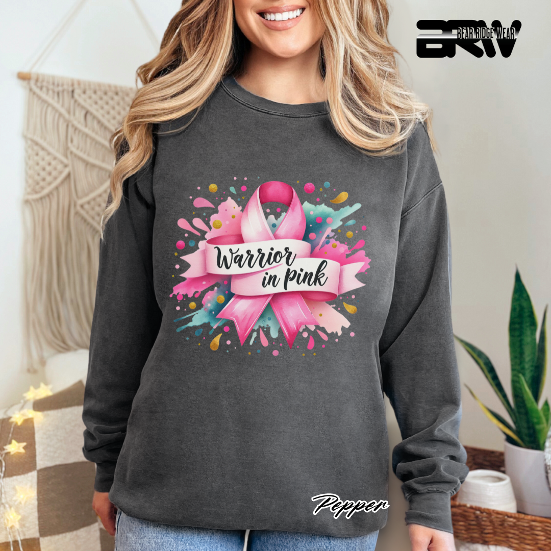 'Warrior In Pink' Awareness Crewneck Sweatshirt