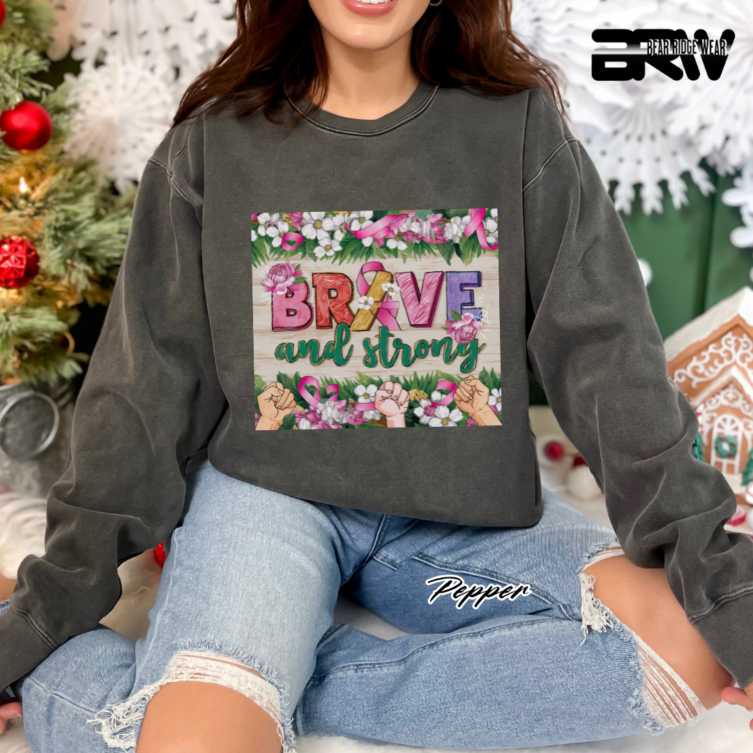'Brave And Strong' Awareness Long Sleeve Tee