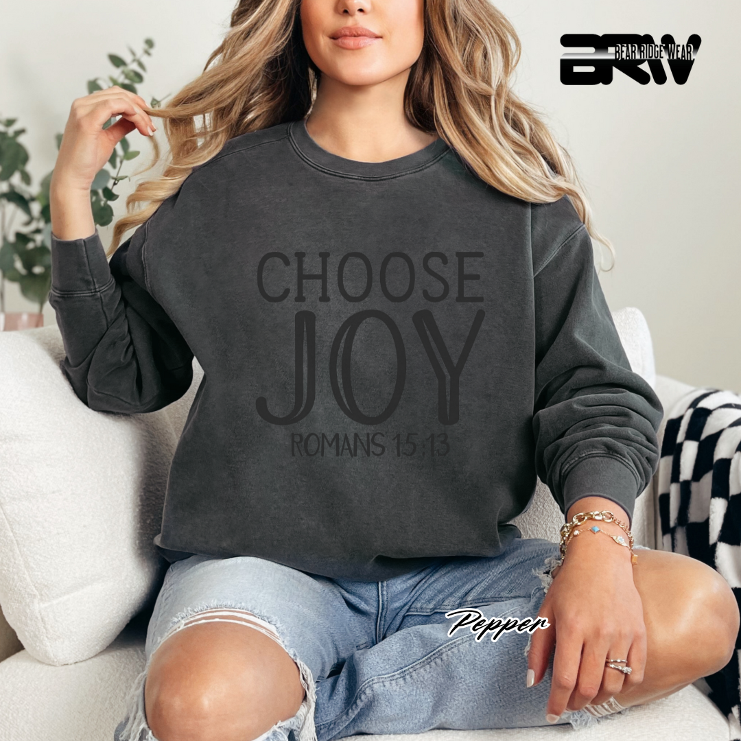 'Choose Joy, Romans 15:13' Faith Crewneck Sweatshirt