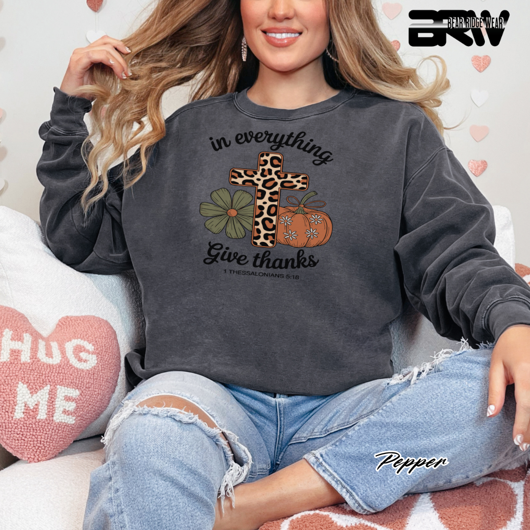'In Everything Give Thanks' Fall Crewneck Sweatshirt