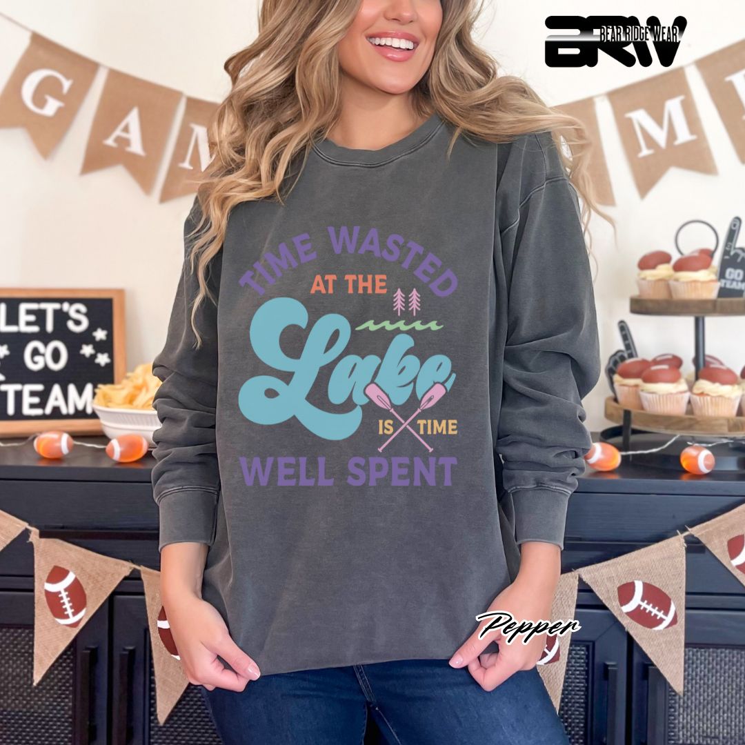 'Time Wasted At The Lake' Summer Crewneck Sweatshirt