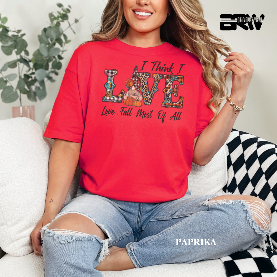 'Love Fall Most Of All-Gnome' Fall Tee