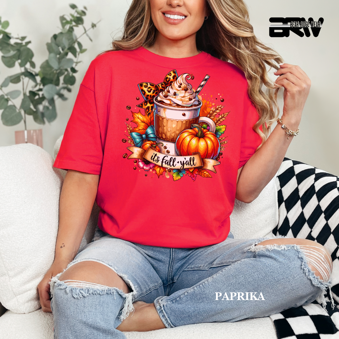 'Its Fall Yall Latte.' Fall Tee