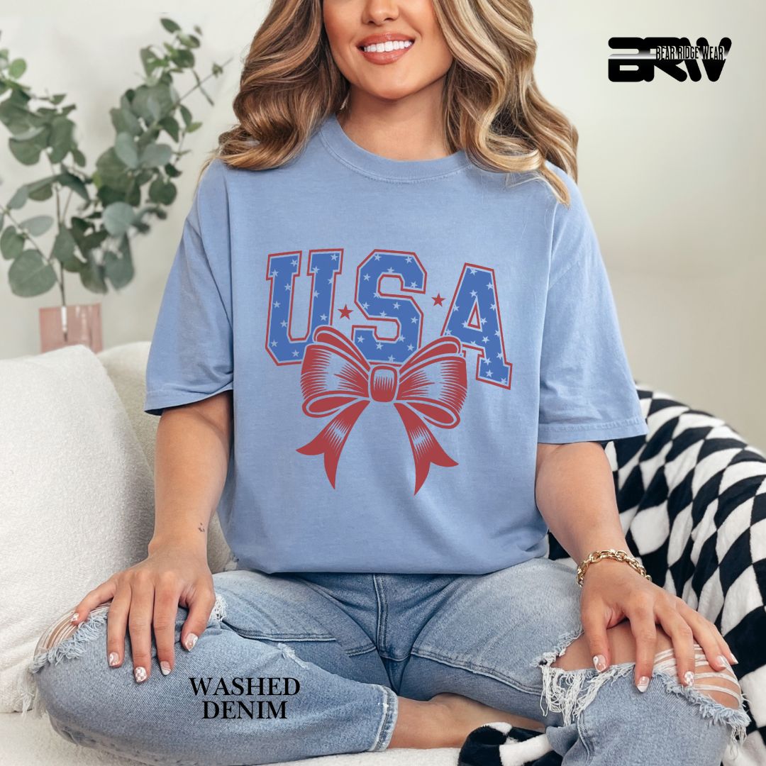 USA-Bow- Patriotic Tee