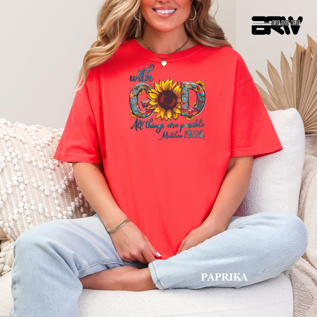 'With God All Things Are Possible' Faith Tee